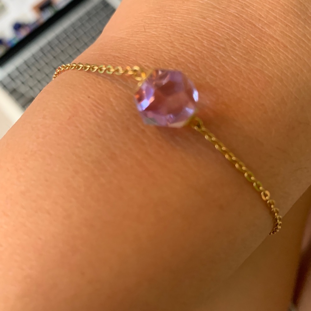 Swarovski amethyst gold bracelet - Picture 2 of 6